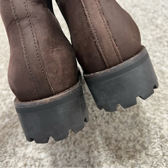 THURSDAY Dark Brown Leather Chelsea Legend Boots Lug Sole Women’s Size 10 - Picture 8 of 13